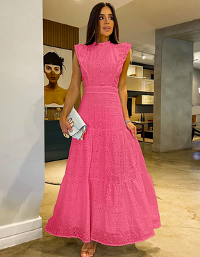 Vestido Longo Babados Thaynara