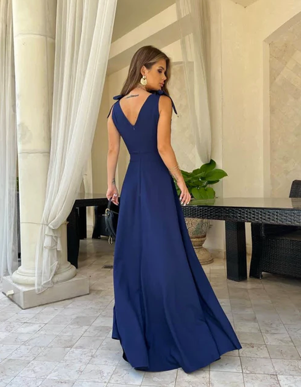 Vestido Longo Plissado Agatha