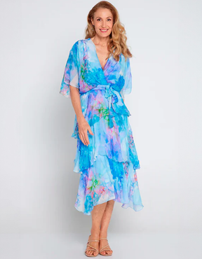Vestido Estampado Em Camadas Rania