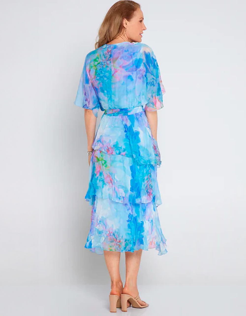 Vestido Estampado Em Camadas Rania