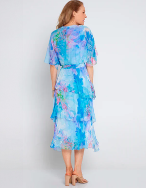 Vestido Estampado Em Camadas Rania