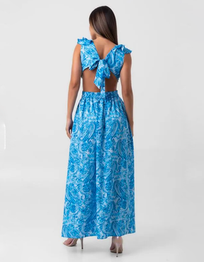Vestido Plissado Longo Samantha