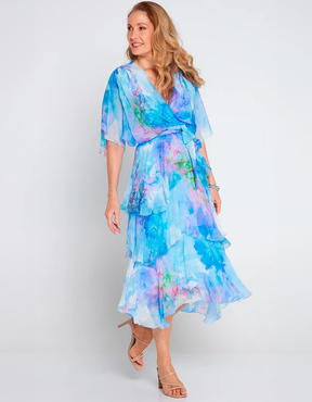 Vestido Estampado Em Camadas Rania
