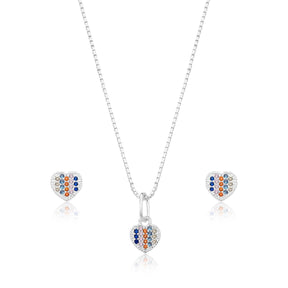 CONJUNTO CORAÇÃO CRAVEJADO
