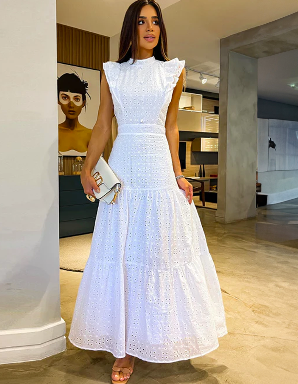 Vestido Longo Babados Thaynara
