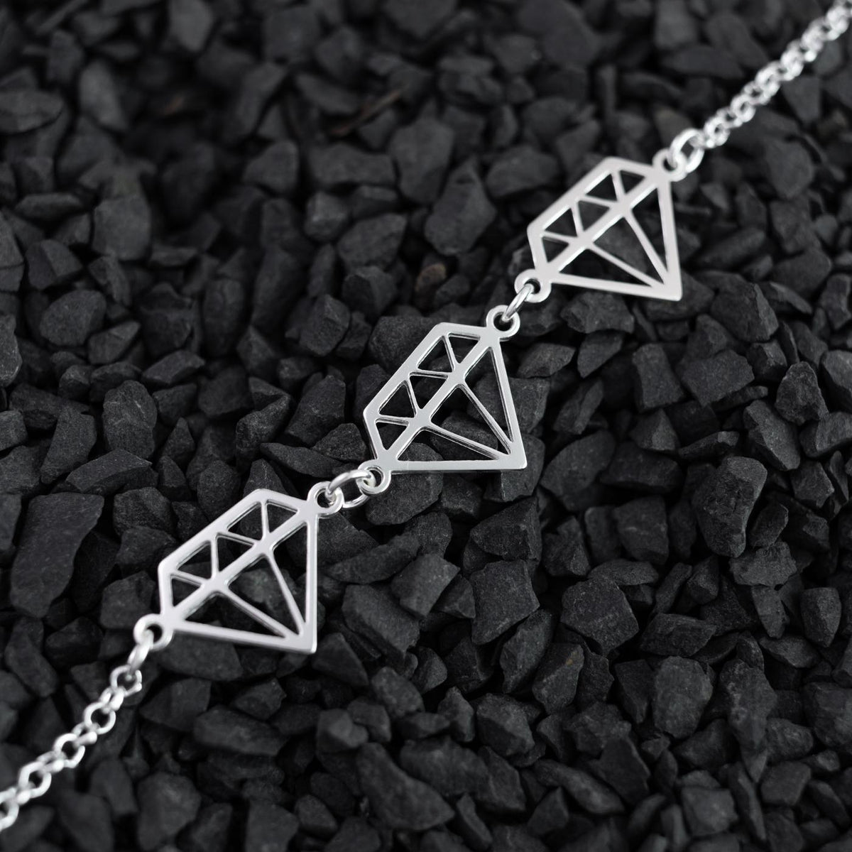 PULSEIRA 3 DIAMANTES VAZADOS