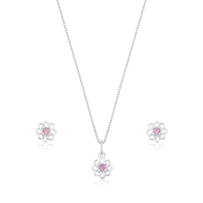 CONJUNTO FLOR COM PEDRA NO MEIO