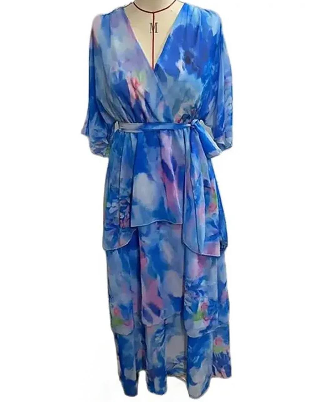 Vestido Estampado Em Camadas Rania