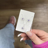 CONJUNTO FLOR COM PEDRA NO MEIO
